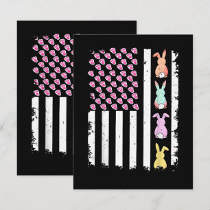Carte Drapeau américain avec lapin pour le jour de Pâque