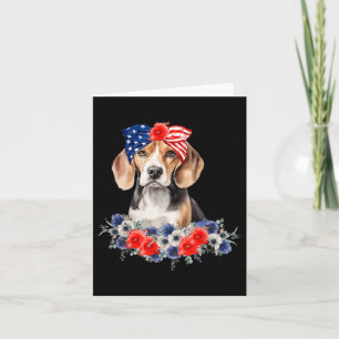 Carte Drapeau américain beagle Bandana 4 juillet