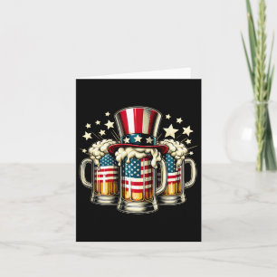 Carte Drapeau américain bière Usa 4 juillet fête buvant