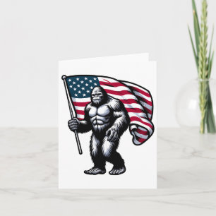Carte Drapeau américain Bigfoot 4 juillet Sasquatch Pa