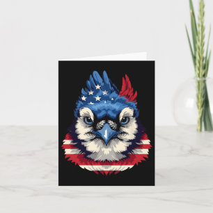 Carte Drapeau Américain Blue Jay Patriotic Bird Visage 4