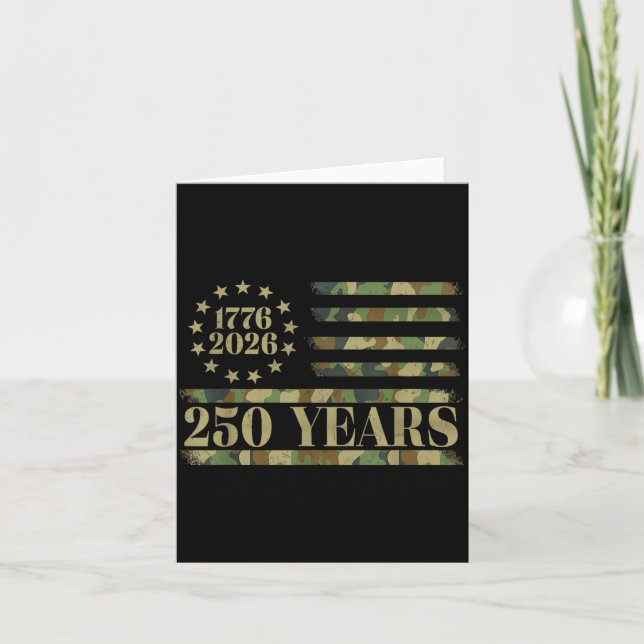 Carte Drapeau américain Camo Anniversaire Fête de l'Indé (Devant)