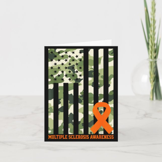 Carte Drapeau américain camouflage Mois de la sensibilis (Devant)