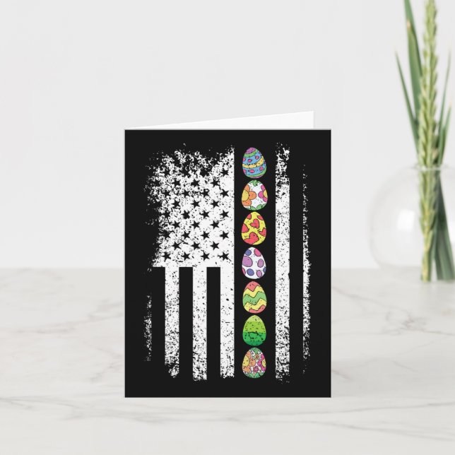 Carte Drapeau américain Chasse aux Oeufs de Pâques Cool  (Devant)