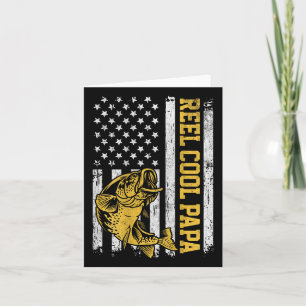 Carte Drapeau américain Cool Papa Patriotic Fishing Desi