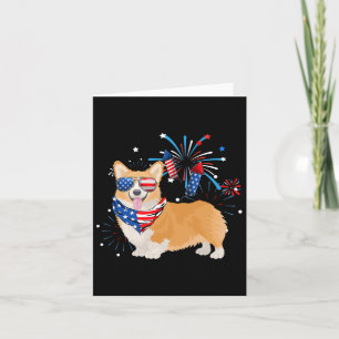 Carte Drapeau américain Corgi Dog 4 juillet Hommes Femme