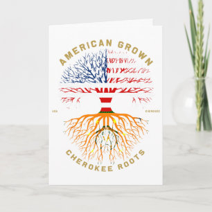 Carte Drapeau américain d'arbre aux racines Cherokee cul