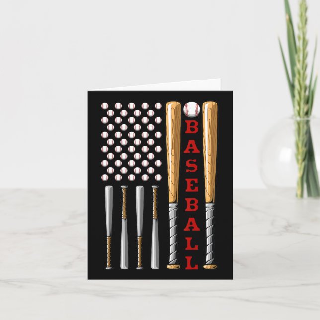 Carte Drapeau américain de baseball patriotique - Base V (Devant)