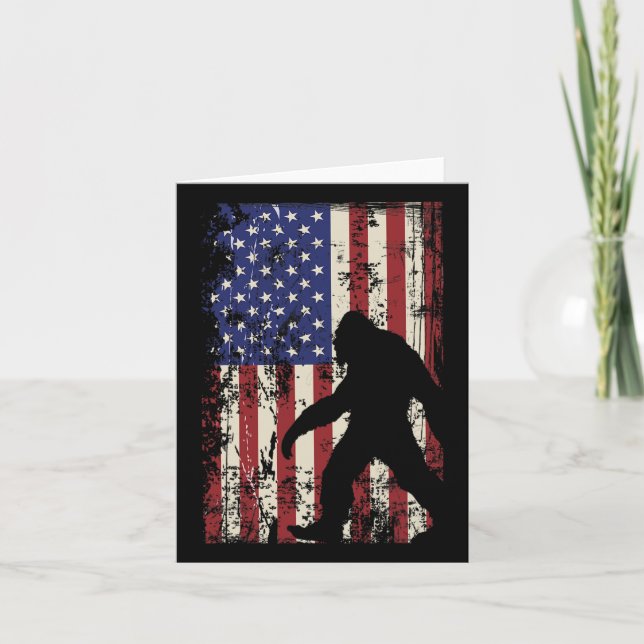 Carte Drapeau américain de Bigfoot 4 juillet patriotique (Devant)