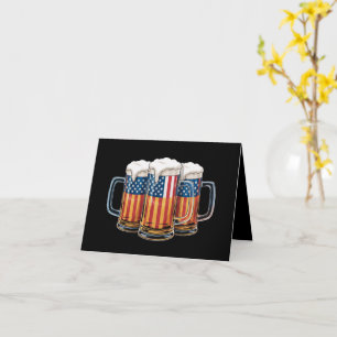 Carte Drapeau américain de la bière 4 juillet Merica Boi