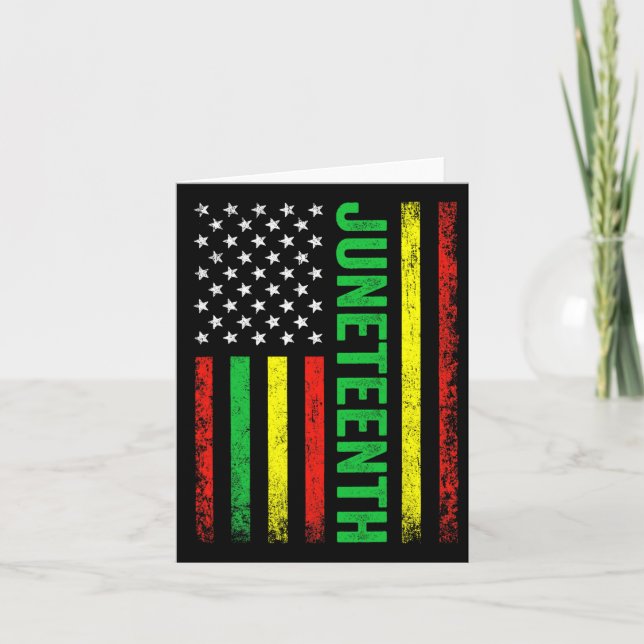 Carte Drapeau américain de l'histoire noire Juneteenth 1 (Devant)