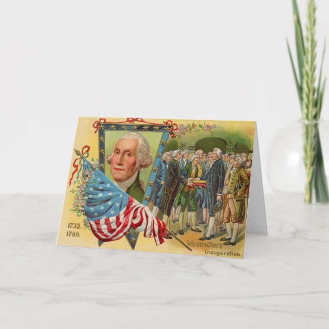 Carte Drapeau américain de l'investiture de George Washi (Devant)