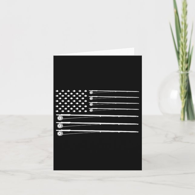 Carte Drapeau américain de pêche à bâton (Devant)