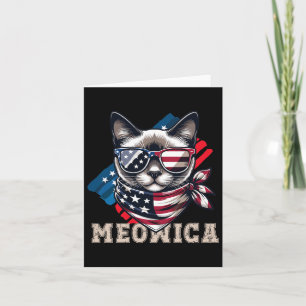 Carte Drapeau Américain Drôle Mème Chat Patriotique Meow