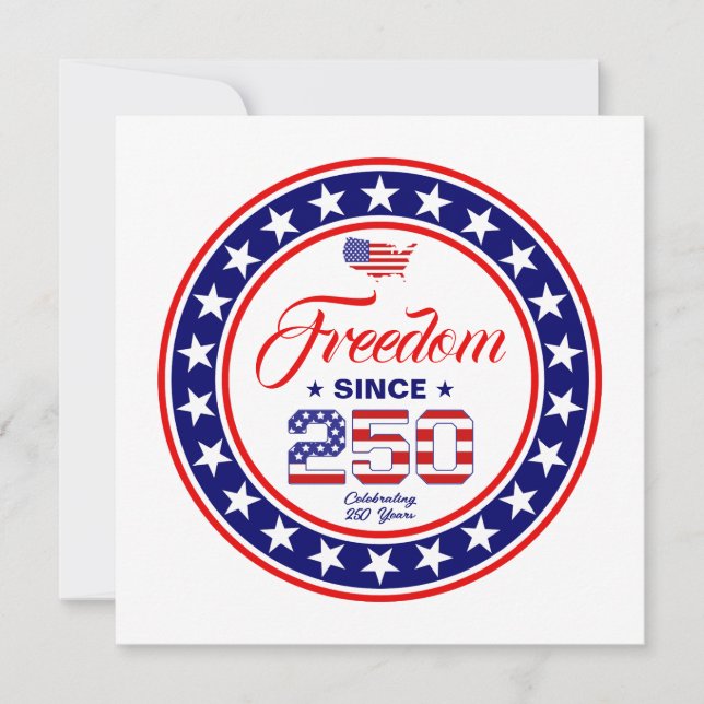 Carte Drapeau américain du 4 juillet pour le 250e annive (Devant)