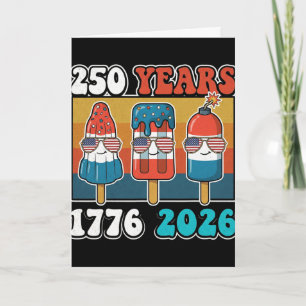 Carte Drapeau américain du 4 juillet vintage 250 ans 177