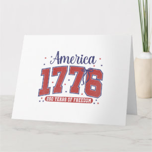 Carte Drapeau américain du 4 juillet vintage 250 ans 177