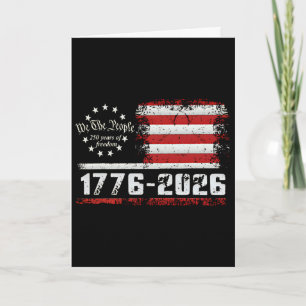 Carte Drapeau américain du 4 juillet vintage 250 ans 177