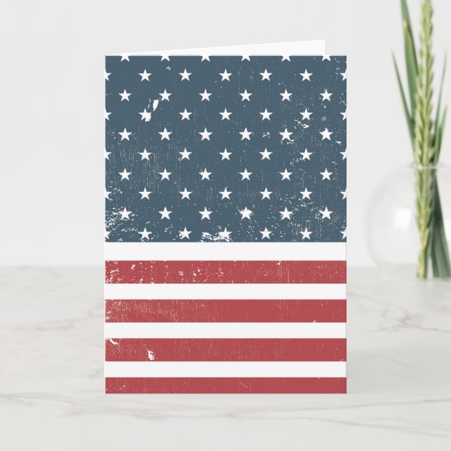Carte drapeau américain en détresse (Devant)
