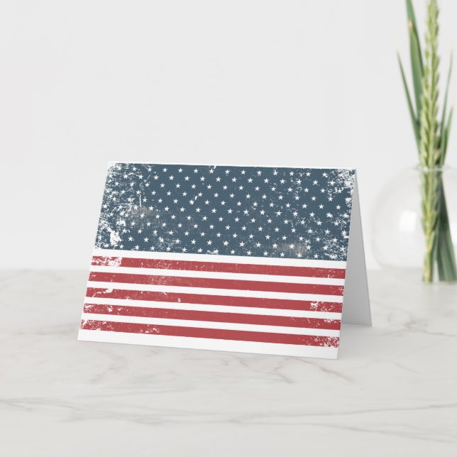 Carte drapeau américain en détresse (Devant)