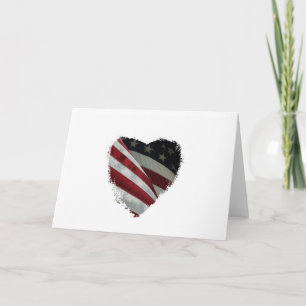 Carte Drapeau américain en forme de cœur