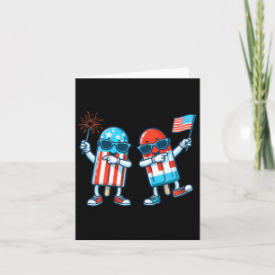 Carte Drapeau américain en sucette 4 juillet été patriot