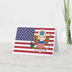 Carte Drapeau américain et armoiries, États-Unis