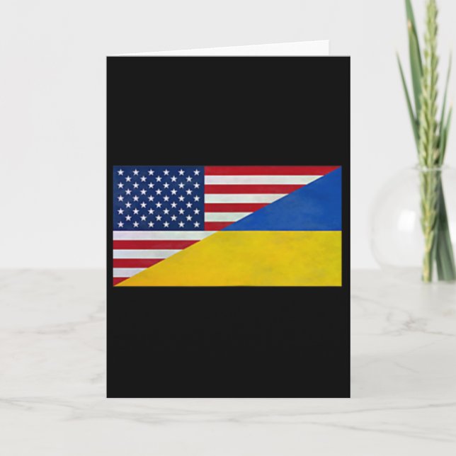 Carte Drapeau américain et drapeau ukrainien - Partenari (Devant)