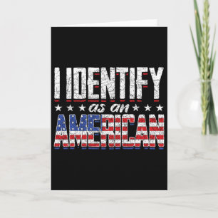 Carte Drapeau américain États-Unis 4 juillet Je m'identi