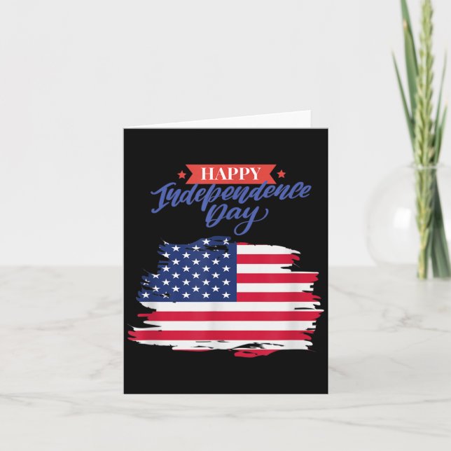Carte Drapeau Américain Fête de l'Indépendance 4 juillet (Devant)
