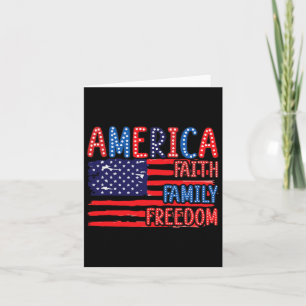 Carte Drapeau Américain Foi Famille Liberté 4 Juillet In