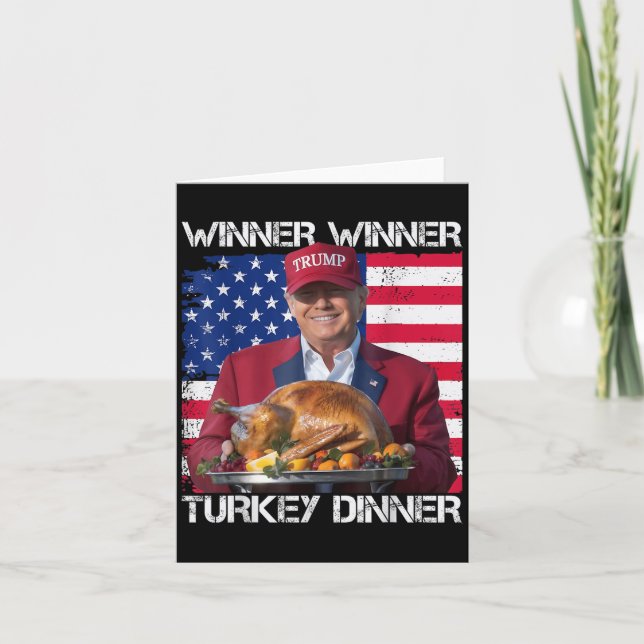 Carte Drapeau américain Gagnant Gagnant Dîner de dinde H (Devant)