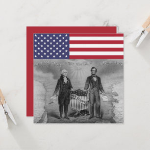 Carte Drapeau américain George Washington Abraham Lincol