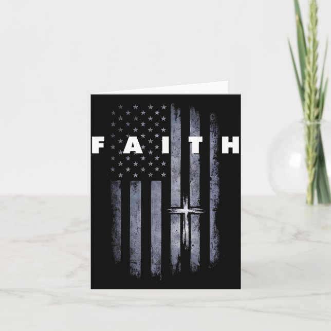 Carte Drapeau américain Grunge et Croix Foi Chrétienne (Devant)
