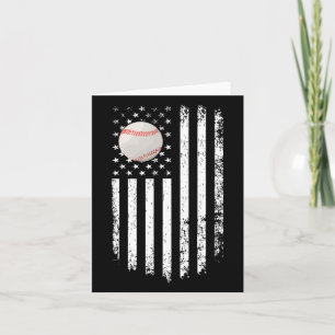 Carte Drapeau américain jour de match de baseball vintag