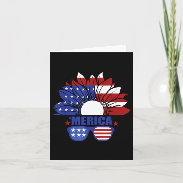 Carte Drapeau Américain Merica 4 juillet Fête de l'Indép (Devant)
