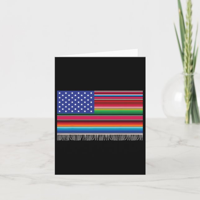 Carte Drapeau Américain Mexicain Serape Cinco De Mayo Po (Devant)