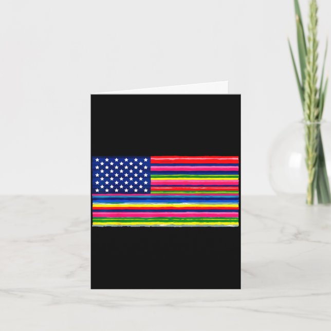Carte Drapeau américain mexicain serape cinco de mayo po (Devant)