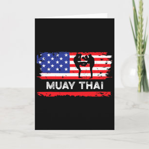 Carte Drapeau américain Muay Thai Cadeau Thaïlande Arts