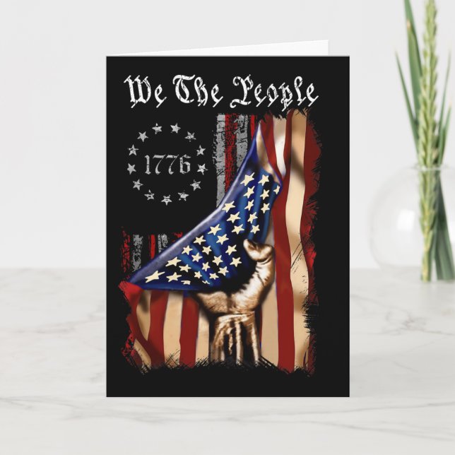 Carte Drapeau Américain Nous Le Peuple Histoire 1776 4 J (Devant)