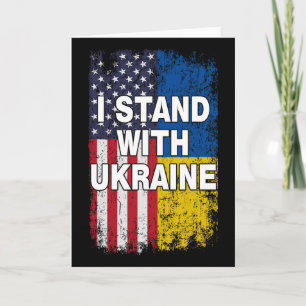 Carte Drapeau Américain Nous Soutenons Le Drapeau Ukrain