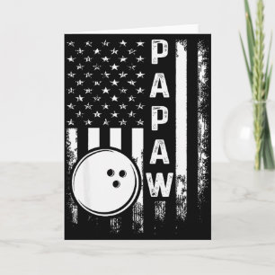 Carte Drapeau américain Papaw Bowling Noël vintage Xmas