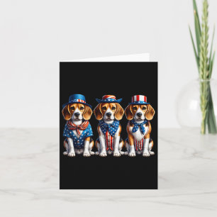 Carte Drapeau américain Patriotic 4 juillet beagle