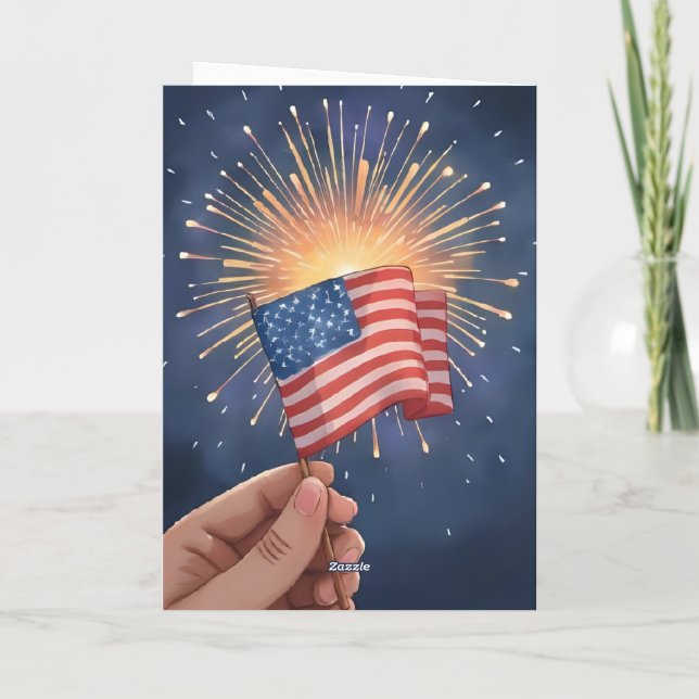Carte Drapeau Américain Patriotique (Dos)