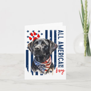 Carte Drapeau américain patriotique Black Labrador All A