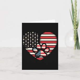 Carte Drapeau Américain Patriotique Chien Et Chat Emprei