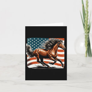 Carte Drapeau américain Patriotique Horse Horse équitati