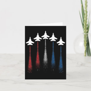 Carte Drapeau américain patriotique Rouge Blanc Bleu Jet