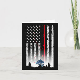 Carte Drapeau américain pêche bâton Usa Patriotique Love