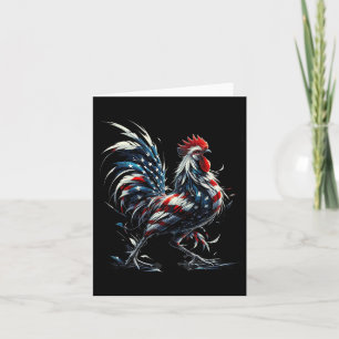 Carte Drapeau américain poulet 4 juillet animal